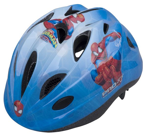 Dětská cyklistická helma PRO-T Plus Toledo In mold modrá Spider man