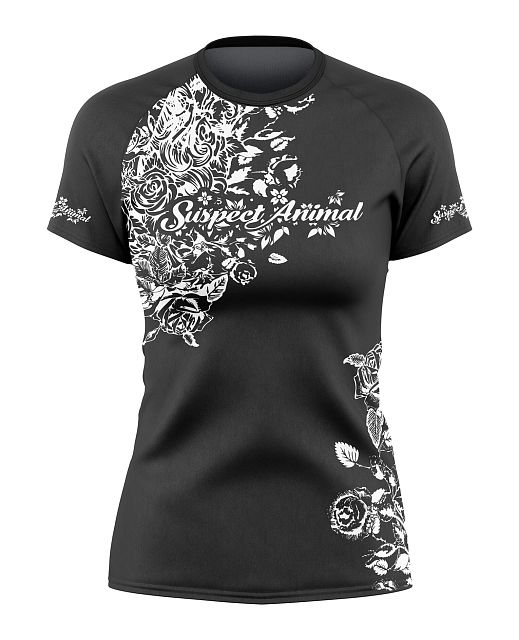 Dámský cyklistický dres Cykloanimal Flowers černá