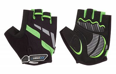 Cyklistické rukavice PRO-T Plus Veneto černo-zelená fluor