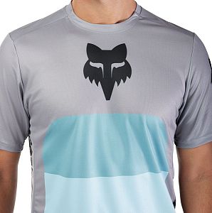 Cyklistický dres Fox Ranger SS Jersey Grid Steel Grey