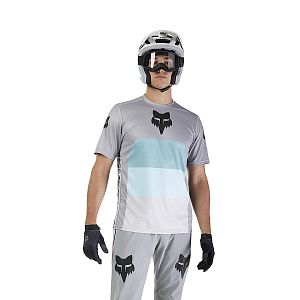 Cyklistický dres Fox Ranger SS Jersey Grid Steel Grey