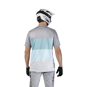 Cyklistický dres Fox Ranger SS Jersey Grid Steel Grey