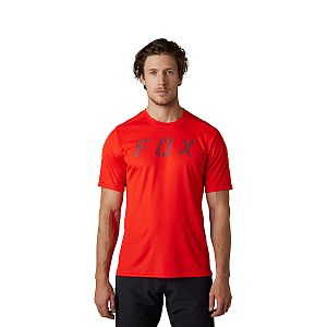 Cyklistický dres Fox Ranger SS Jersey Moth Race Fluorescent Red