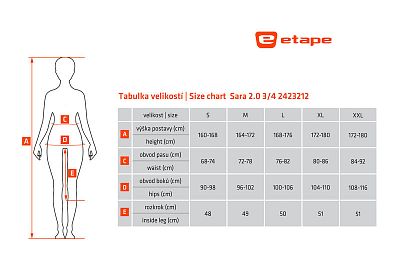 Dámské cyklistické kalhoty Etape Sara 2.0 3/4 černá/růžová
