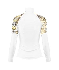 Dámské funkční triko dlouhý rukáv se zipem Suspect Animal GOLDEN EYE bílá Bamboo Light New