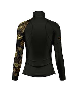 Dámské funkční triko dlouhý rukáv se zipem Suspect Animal GOLDEN EYE černá Bamboo Thermo