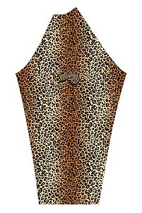 Dámské funkční triko dlouhý rukáv se zipem Suspect Animal Leo bílá/hnědá Bamboo Heavy