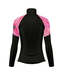 Dámské funkční triko dlouhý rukáv se zipem Suspect Animal PINK MANDALA černá Bamboo Light New
