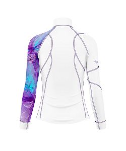 Dámské funkční triko dlouhý rukáv se zipem Suspect Animal PURPLE bílá Bamboo Thermo