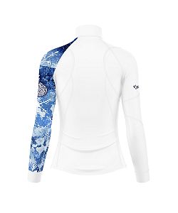 Dámské funkční triko dlouhý rukáv se zipem Suspect Animal SNOWFLAKES bílá Bamboo Heavy