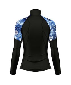 Dámské funkční triko dlouhý rukáv se zipem Suspect Animal SNOWFLAKES černá Bamboo Light New