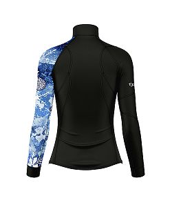 Dámské funkční triko dlouhý rukáv se zipem Suspect Animal SNOWFLAKES černá Bamboo Thermo