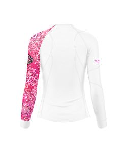 Dámské funkční triko s dlouhým rukávem Suspect Animal PINK MANDALA bílá Bamboo Thermo