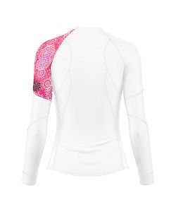 Dámské funkční triko s dlouhým rukávem Suspect Animal PINK MANDALA bílá Bamboo Ultra