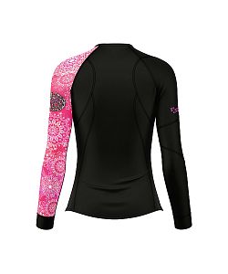 Dámské funkční triko s dlouhým rukávem Suspect Animal PINK MANDALA černá Bamboo Thermo