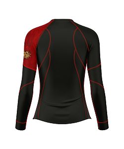 Dámské funkční triko s dlouhým rukávem Suspect Animal RED VELVET černá Bamboo Ultra