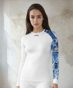 Dámské funkční triko s dlouhým rukávem Suspect Animal SNOWFLAKES bílá Bamboo Heavy