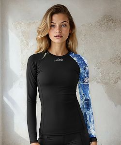 Dámské funkční triko s dlouhým rukávem Suspect Animal SNOWFLAKES černá Bamboo Thermo