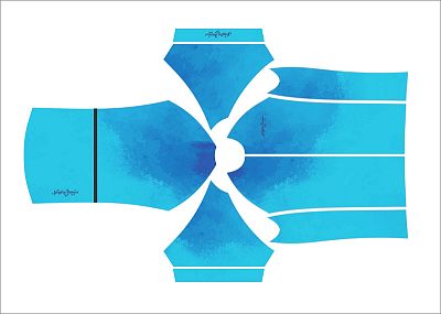 Dámský cyklistický dres Cykloanimal Aquarelle Blue + návleky na ruce