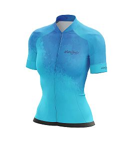 Dámský cyklistický dres Cykloanimal Aquarelle Blue + návleky na ruce