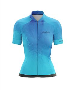 Dámský cyklistický dres Cykloanimal Aquarelle Blue + návleky na ruce