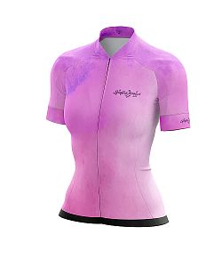 Dámský cyklistický dres Cykloanimal Aquarelle Pink + návleky na ruce