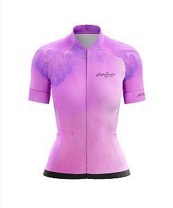 Dámský cyklistický dres Cykloanimal Aquarelle Pink + návleky na ruce