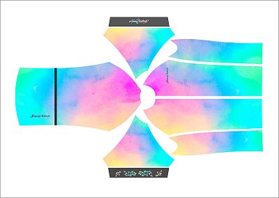 Dámský cyklistický dres Cykloanimal Aquarelle Rainbow + návleky na ruce