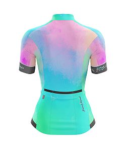 Dámský cyklistický dres Cykloanimal Aquarelle Rainbow + návleky na ruce