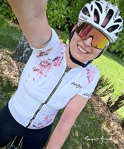 Dámský cyklistický dres Cykloanimal Aquarelle Rainbow + návleky na ruce