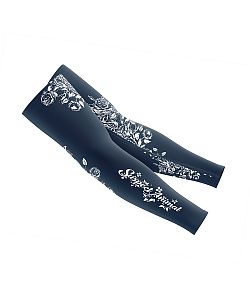 Dámský cyklistický dres Cykloanimal Flowers Dark Blue + návleky na ruce