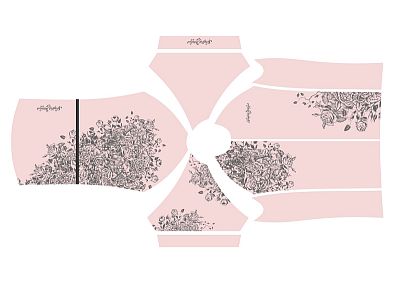 Dámský cyklistický dres Cykloanimal Flowers Old Pink + návleky na ruce