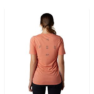 Dámský cyklistický dres Fox Womens Ranger Drirelease SS Jersey Fract Salmon