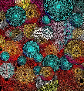 Dámský multifunkční šátek Suspect Animal MANDALA růžová