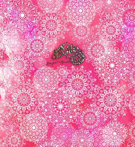 Dámský multifunkční šátek Suspect Animal PINK MANDALA růžová