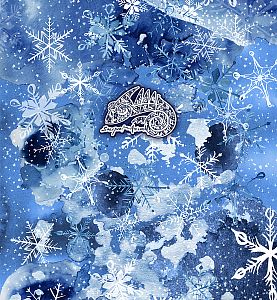 Dámský multifunkční šátek Suspect Animal SNOWFLAKES modrá