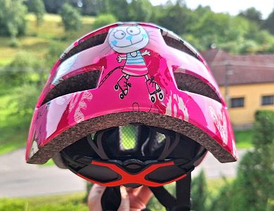 Dětská cyklistická helma PRO-T Plus Murcia In mold růžová kočka