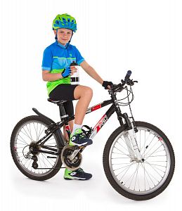Dětské cyklistické kalhoty Etape Junior černá/žlutá fluo