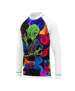 Dětské funkční triko s dlouhým rukávem Suspect Animal ALIEN bílá Bamboo Light New
