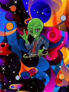 Dětské funkční triko s dlouhým rukávem Suspect Animal ALIEN bílá Bamboo Light New