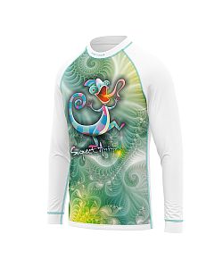 Dětské funkční triko s dlouhým rukávem Suspect Animal CHAMELEON bílá Bamboo Ultra