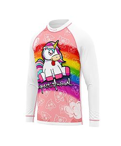 Dětské funkční triko s dlouhým rukávem Suspect Animal JEDNOROŽEC bílá Bamboo Light New