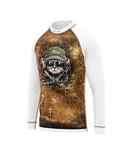 Dětské funkční triko s dlouhým rukávem Suspect Animal KEEP CALM bílá Bamboo Ultra