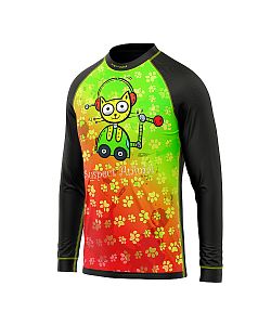 Dětské funkční triko s dlouhým rukávem Suspect Animal ROBOKOČKA černá Bamboo Light New