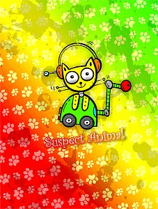 Dětské funkční triko s dlouhým rukávem Suspect Animal ROBOKOČKA černá Bamboo Ultra