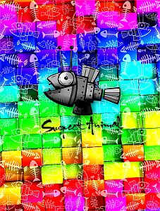 Dětské funkční triko s dlouhým rukávem Suspect Animal ROBORYBA bílá Bamboo Heavy