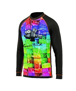 Dětské funkční triko s dlouhým rukávem Suspect Animal ROBORYBA černá Bamboo Light New