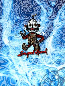 Dětské funkční triko s dlouhým rukávem Suspect Animal ROBOT černá Bamboo Light New