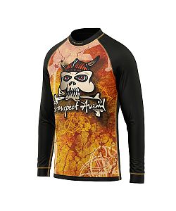 Dětské funkční triko s dlouhým rukávem Suspect Animal VIKING černá Bamboo Heavy