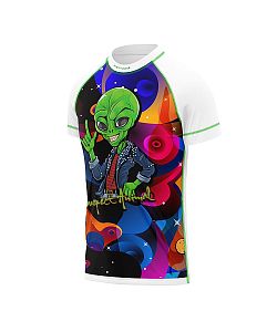 Dětské funkční triko s krátkým rukávem Suspect Animal ALIEN bílá Bamboo Light New
